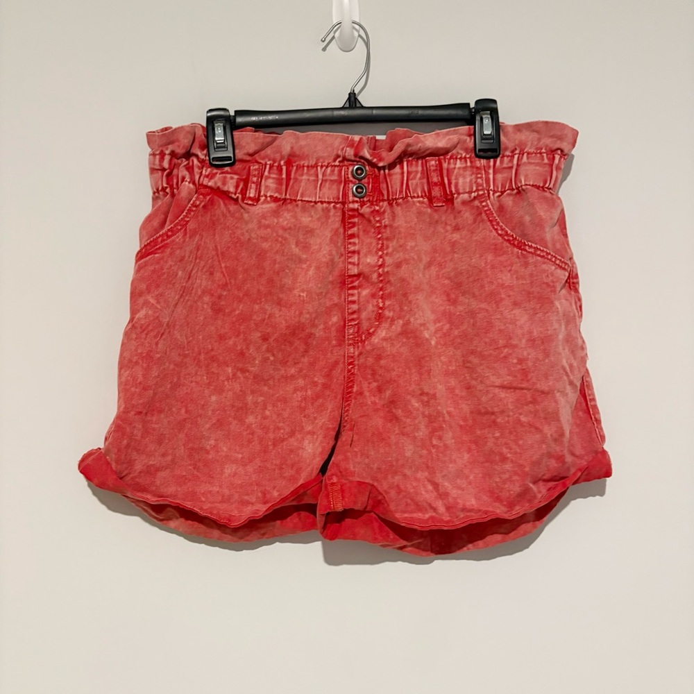 Wild Fable Acid Wash Vintage Paperbag‎ Shorts Red Size Large